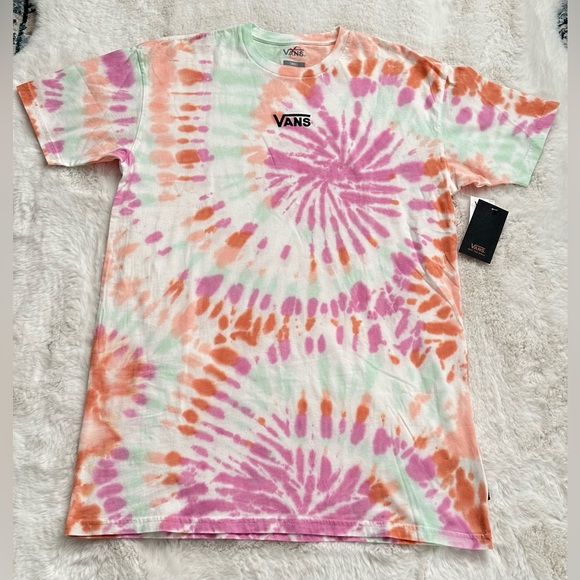 Vans Center Vee Tie Dye Wash T-Shirt Dress. size S - Picture 6 of 7